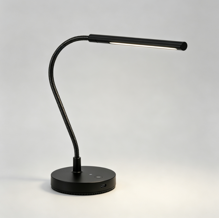 Lampe de dessin LED réglable col de cygne | Lampe de bureau noire, lumière neutre sans scintillement