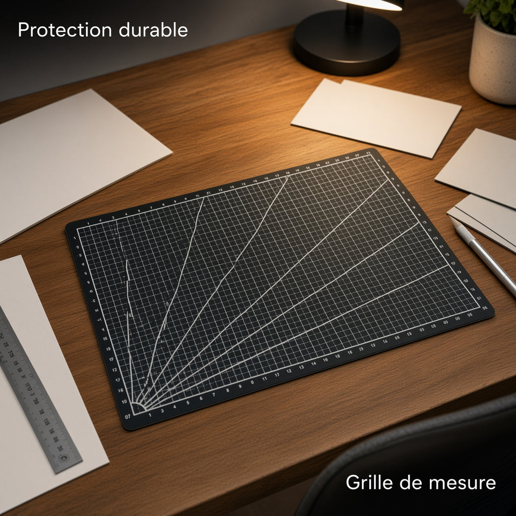 Tapis de découpe A4 auto-réparateur double face, grille de mesure, pour dessin technique et bureau