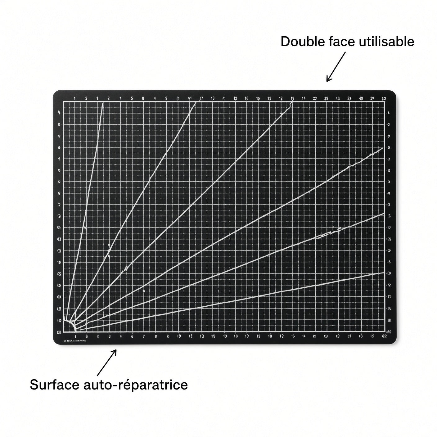 Tapis de découpe A4 auto-réparateur double face, grille de mesure, pour dessin technique et bureau
