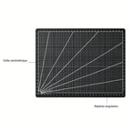Tapis de découpe A4 auto-réparateur double face, grille de mesure, pour dessin technique et bureau