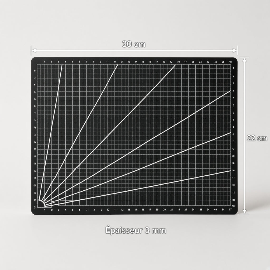 Tapis de découpe A4 auto-réparateur double face, grille de mesure, pour dessin technique et bureau